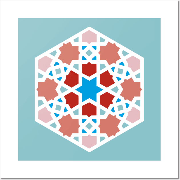 Coral Island Arabic Tiles Wall Art by Tiro1Linea